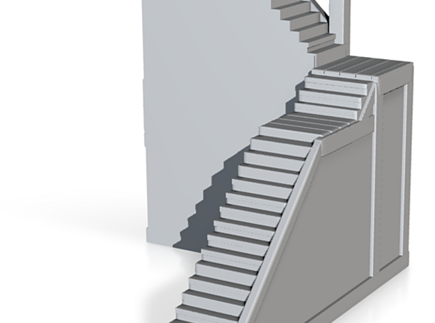 Glacier Town (Right Side) Stairs in Tan Fine Detail Plastic