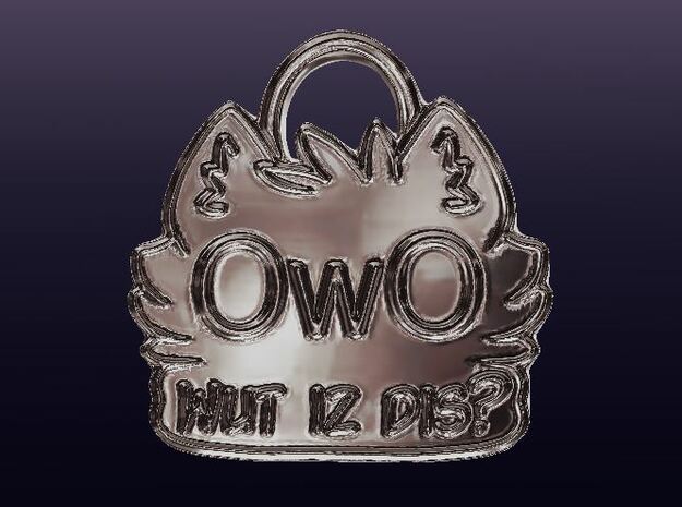 OwO Wut Is Dis? in Polished Bronzed-Silver Steel