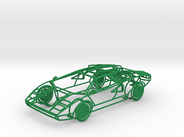 Lamborghini Countach 1:24 in Green Processed Versatile Plastic