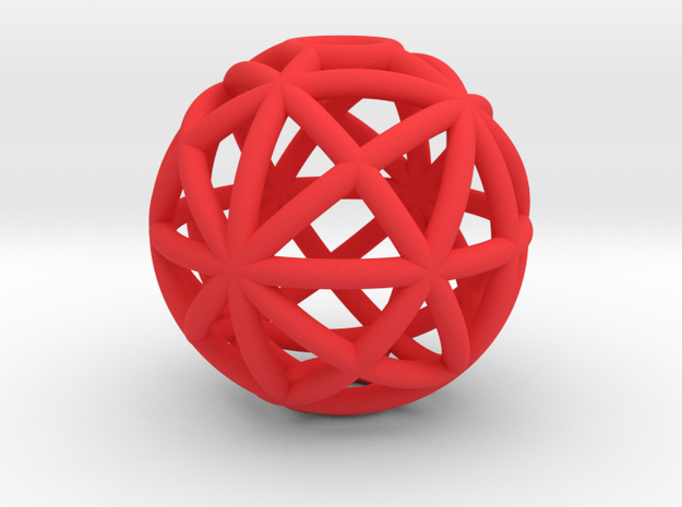 torus_pearl_type4_thin in Red Processed Versatile Plastic: Medium