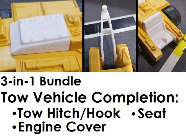 USS Flagg Tow Vehicle Completion Bundle in White Natural Versatile Plastic