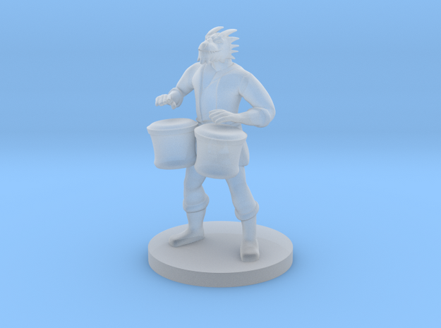 Male Dragonborn Bard with Bongos in Smooth Fine Detail Plastic