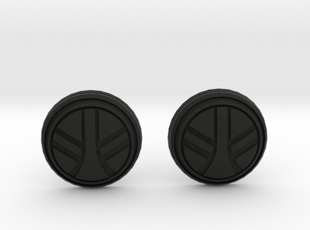 UKCM Chinstrap Buttons 1 Set in Black Premium Versatile Plastic