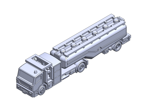 Fuel 3axle trailer v2 rev1 in Tan Fine Detail Plastic: 1:400