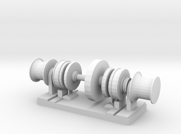 1/192 Scale Symmetrical-Hydraulic-Winch in Tan Fine Detail Plastic