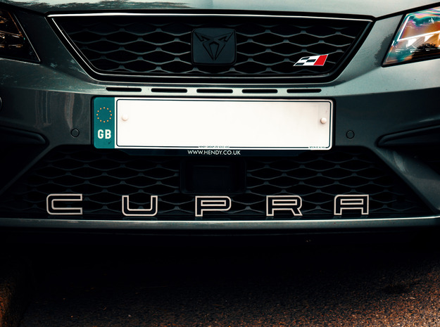 Cupra Lower Grill Letters Outline Only - Full Set in White Natural Versatile Plastic