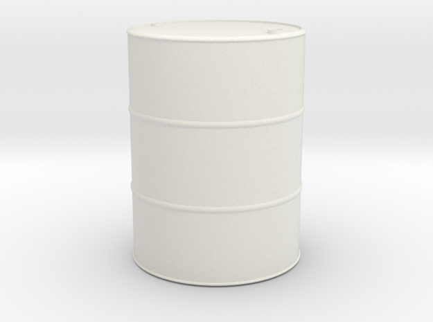 1/13.3 (45mm) scale Oil Barrel in White Natural Versatile Plastic