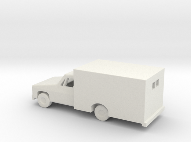 1/144 Scale Ambulance in White Natural Versatile Plastic