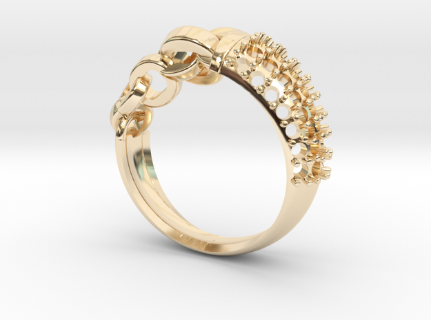 Chain ring in 14k Gold Plated Brass: 8 / 56.75