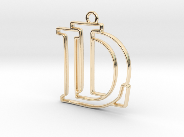 D&L Monogram Pendant in 14k Gold Plated Brass