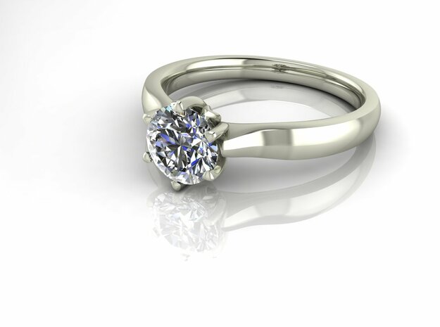 Classic tulip Solitaire 2 NO STONES SUPPLIED in Fine Detail Polished Silver