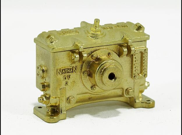 Nathan DV2 Lubricator - 1' scale in Natural Brass