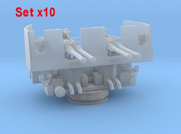 1/700 USN 40mm quad bofors shielded set x10 in Tan Fine Detail Plastic