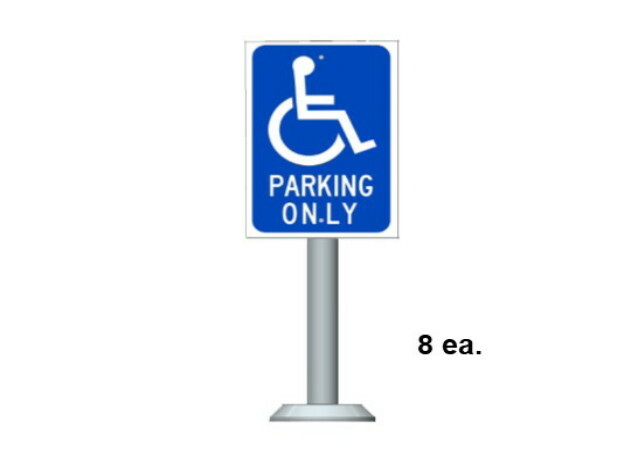 Handicap Parking Sign in Tan Fine Detail Plastic