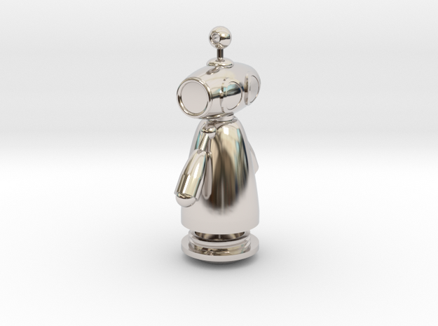 Robot-Type-3 v16 - With secret compartment in Rhodium Plated Brass