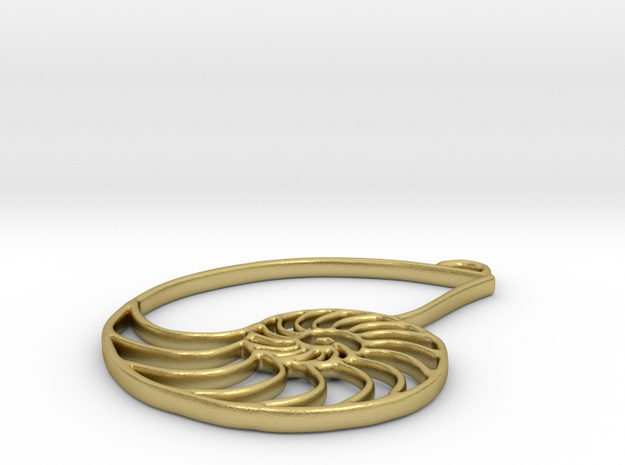 Nautilus Pendant in Natural Brass
