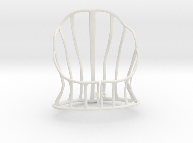 Cage Corset in White Natural Versatile Plastic: Small
