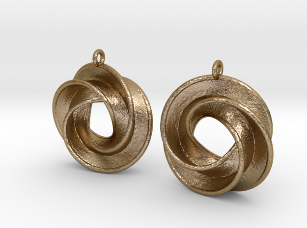 Intersecting-Mobius 1 in Polished Gold Steel