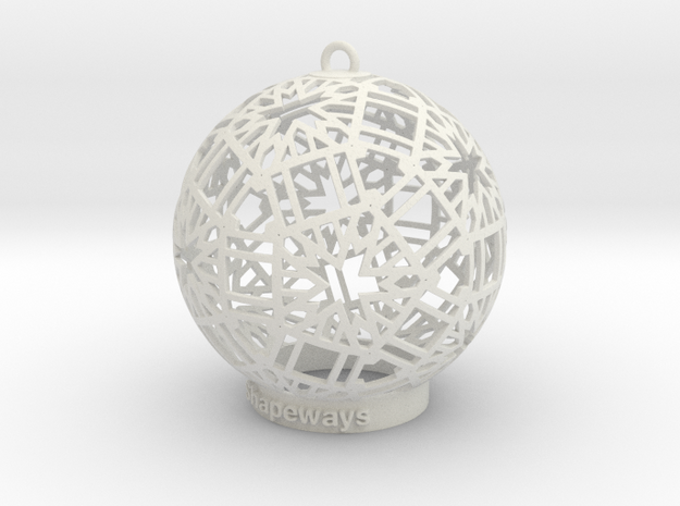 Christmas Ornament in White Natural Versatile Plastic: Small