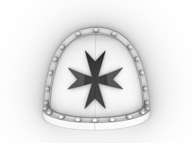 Space Templar V2 Crusader Shoulder Pads in Tan Fine Detail Plastic