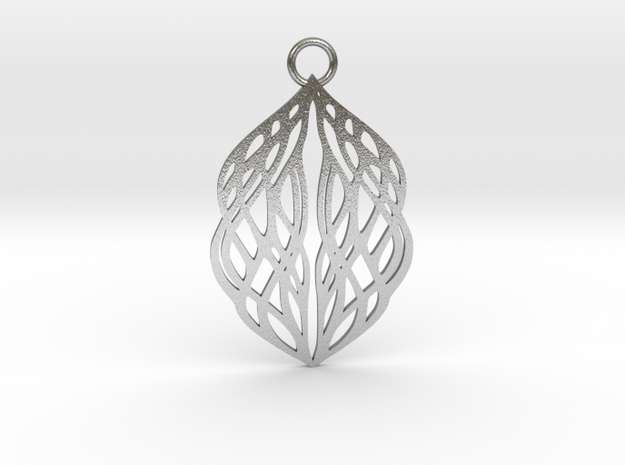 Stream pendant metal in Natural Silver: Large