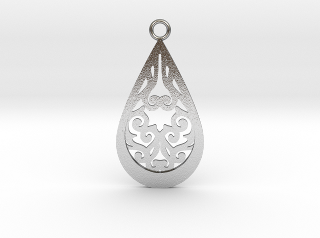 Persephone pendant metal in Natural Silver: Medium