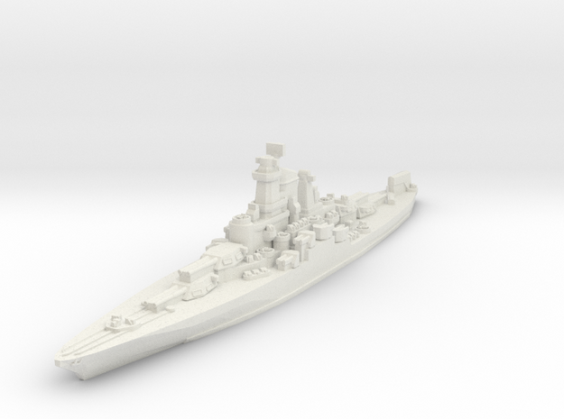 West Virginia Battleship 1944 1/1800 in White Natural Versatile Plastic