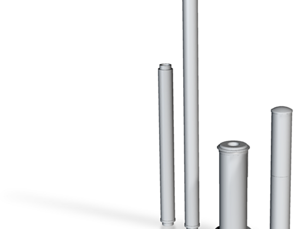Small Cell Wireless Network Pole 1:24 Scale in Tan Fine Detail Plastic