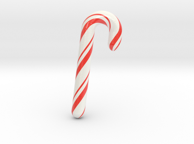 Candy cane - Large in Glossy Full Color Sandstone
