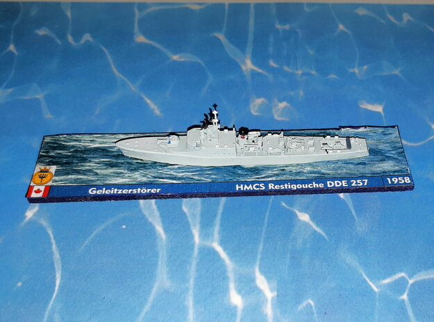 HMCS DDE 257 Restigouche 1/1250 in Clear Ultra Fine Detail Plastic
