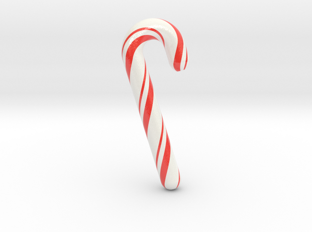 Candy cane - Very Large & Hollow in Glossy Full Color Sandstone