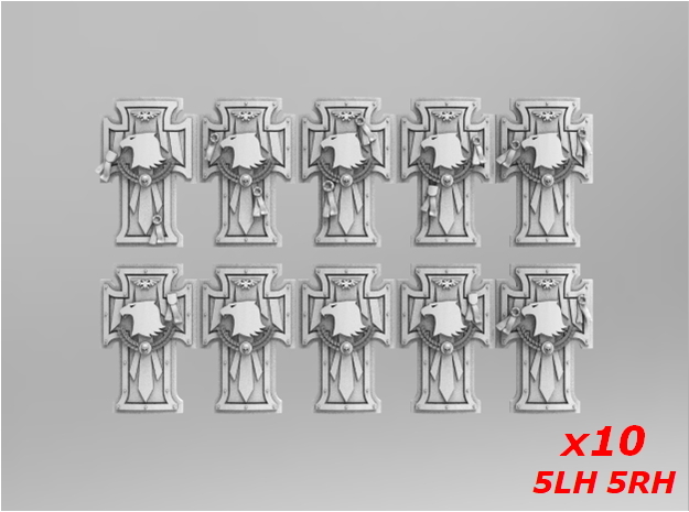 Raptor Tower Shields V1 Sprue 1 in Tan Fine Detail Plastic