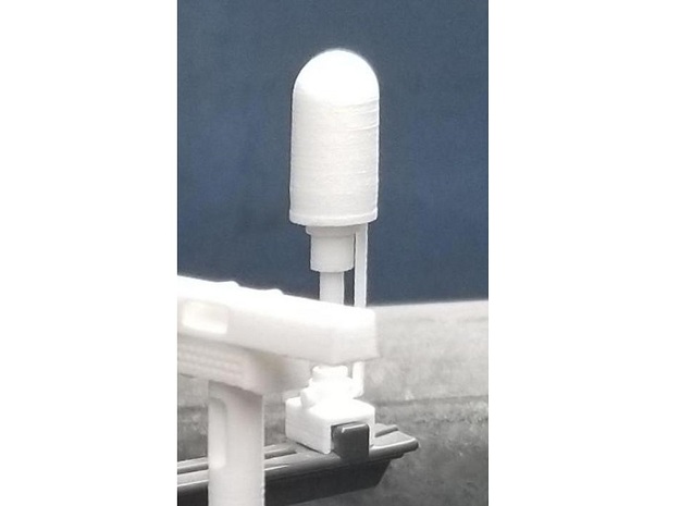 USS Flagg  Mast Array - NV Base and Cap in White Natural Versatile Plastic