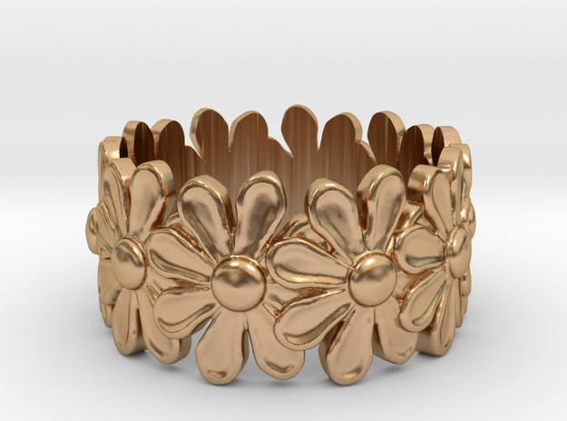 Flower Infinity Ring - Size 7.25 in Polished Bronze: 7.5 / 55.5