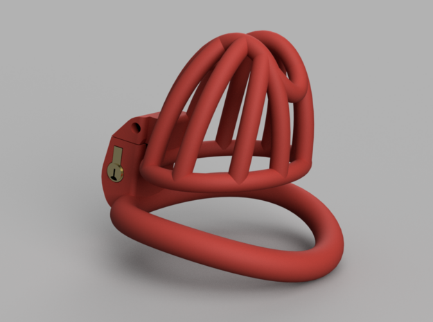 Cherry Keeper Cage - Small Wide in Red Processed Versatile Plastic