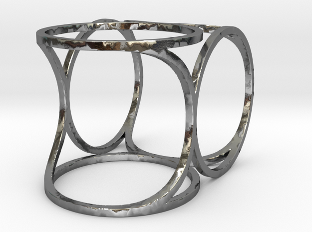 Offset Frame Ring in Polished Silver: 7 / 54