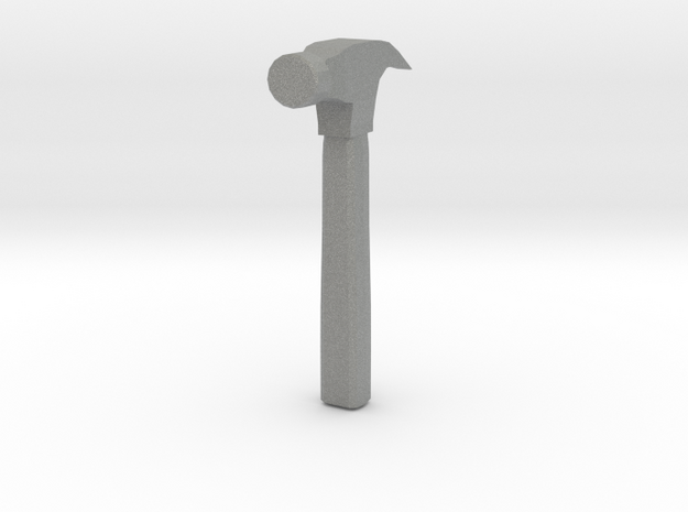  Low Poly Hammer in Gray PA12: Small