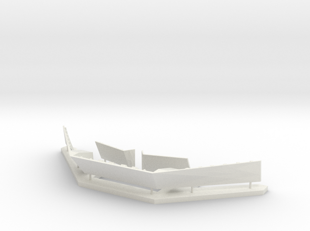 1/96 scale - Type 45 Front Break Wall in White Natural Versatile Plastic