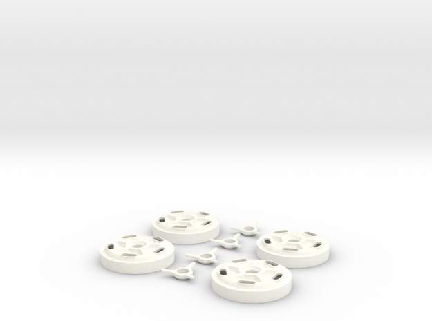 1/8 Halibrand Wheel Centers in White Processed Versatile Plastic