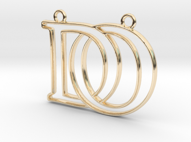 D&O Monogram Pendant in 14k Gold Plated Brass