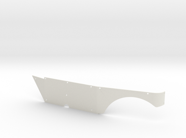 Left Side Panel (Type S) for Micro Shark in White Natural Versatile Plastic