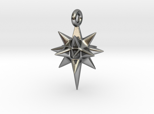 Moravian Star Earring in Polished Silver