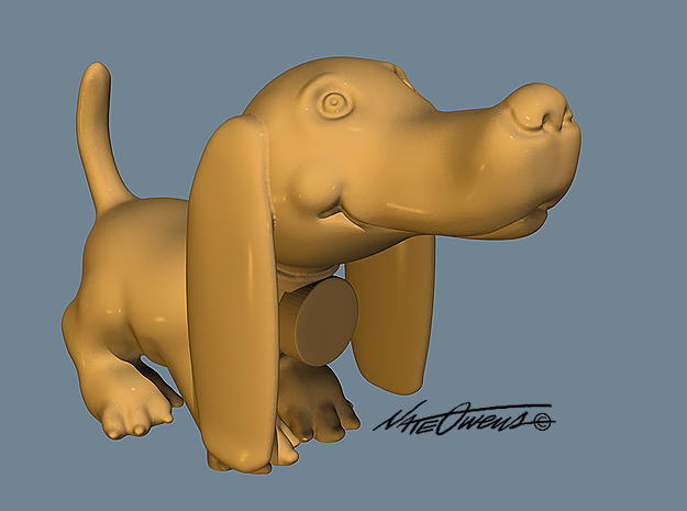 Doxie: Cute Pup in Natural Sandstone