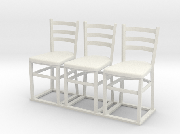 Chair 07. 1:12 Scale in White Natural Versatile Plastic