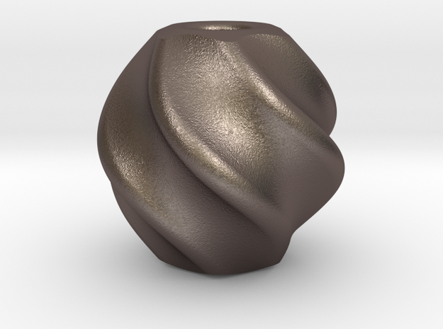 Vortex : Begleri Bead  in Polished Bronzed-Silver Steel