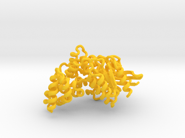 Ras RasGAP Structure (PDB ID 1WQ1) in Yellow Processed Versatile Plastic