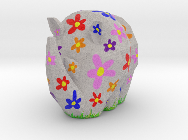 Cammo Rhino - Flowers in Natural Full Color Sandstone: Small