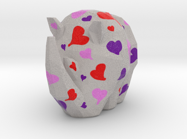 Cammo Rhino - Hearts in Natural Full Color Sandstone: Small