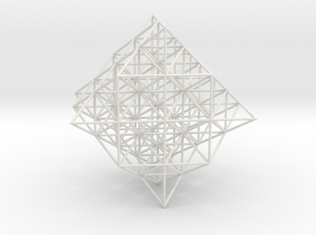 64 Tetrahedron Grid 5 inches in White Natural Versatile Plastic