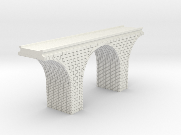 N Scale Arch Bridge Single Track 1:160 in White Natural Versatile Plastic